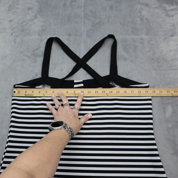 Jojo Collection Shirt Womens 3XL White Black Sleeveless Stripe Stretch Tank Top - Picture 4 of 16